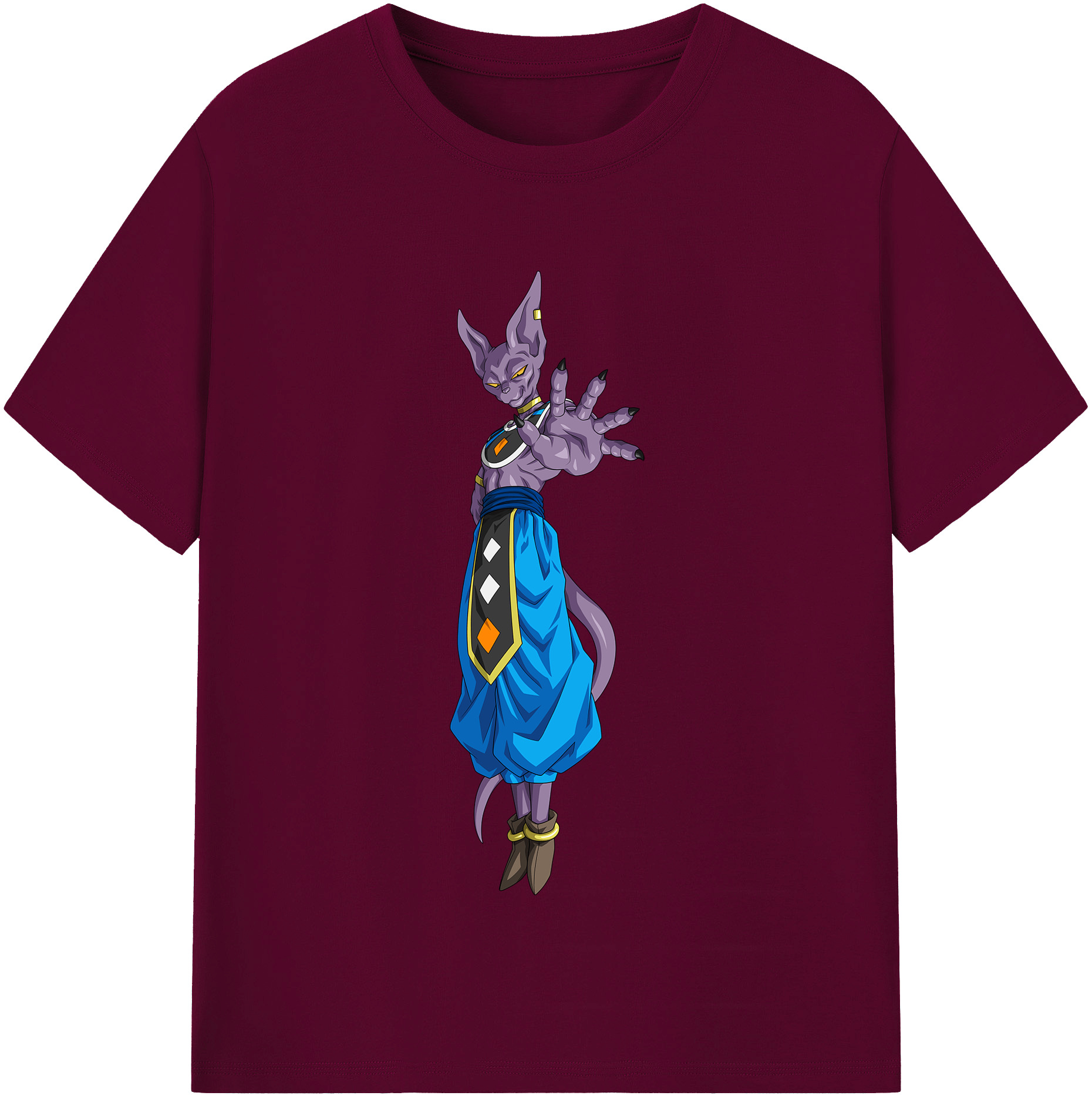 （画像用） ドラゴンボール ビルス 破壊神ビルス DRAGON BALL Beerus Birusu レディースカジュアルプリントTシャツ（綿100％）